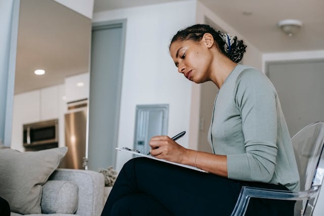 Woman writing