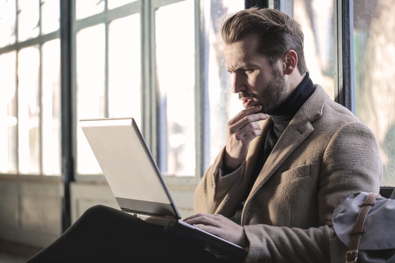 Man and laptop