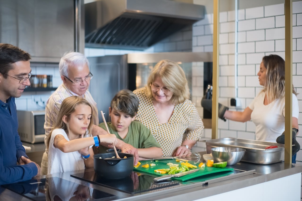 children in the kitchen