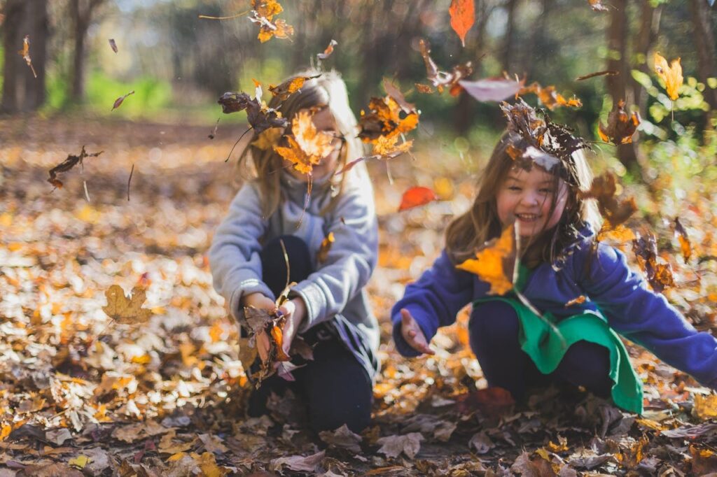 children playing outside