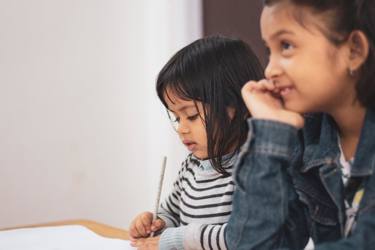 children studying