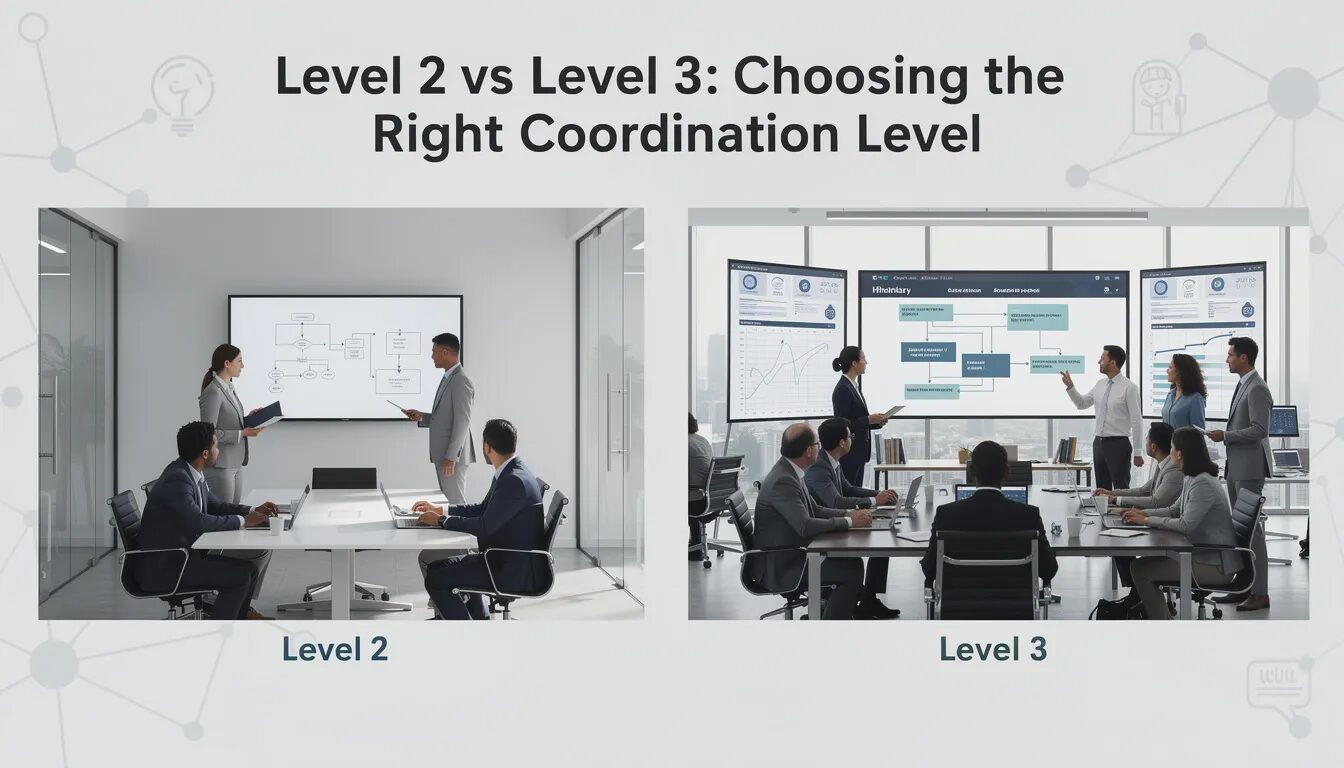 The image illustrates the comparison between Level 2 and Level 3 support coordination within the NDIS framework, highlighting key differences in the complexity of support needs and the level of assistance provided by support coordinators. It emphasizes the importance of choosing the right coordination level for participants to effectively manage their service delivery tasks and maintain relationships within their support network.